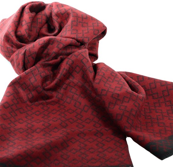 Écharpe Bordeaux Design Géométrique