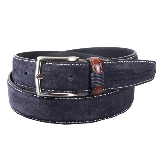 Ceinture en Daim Bleu Marine pour Homme