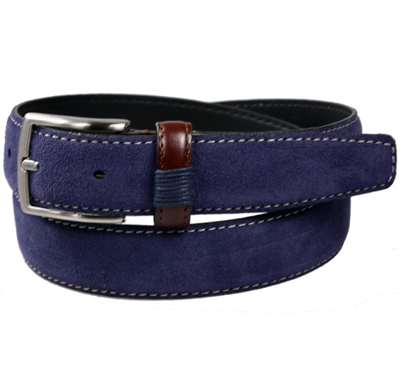 Ceinture en Daim Bleu Marine Cadet