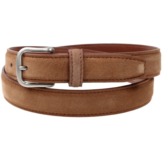 Ceinture en Cuir Suédé Camel pour Homme