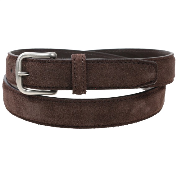 Ceinture en cuir de daim marron foncé