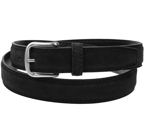 Ceinture en cuir suédé noir pour homme
