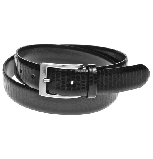 Ceinture en Cuir de Reptile Noir