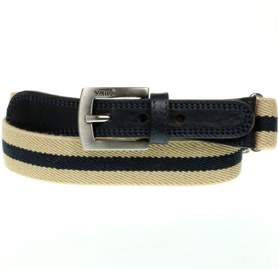 Ceinture Enfant Beige Rayure Bleue