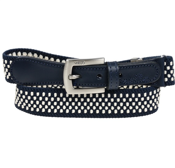 Ceinture Enfant Élastique Bleu Marine à Pois Blancs