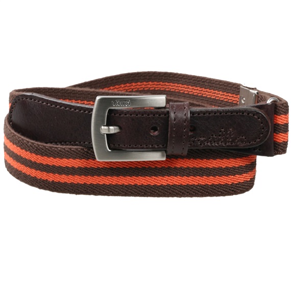 Ceinture Élastique Enfant à Rayures Marron et Orange