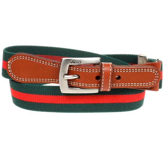 Ceinture Élastique Enfant Vert Billard à Rayure Rouge