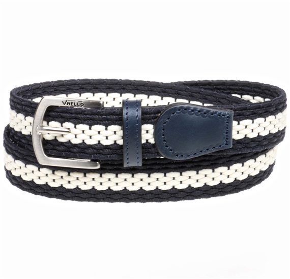 Ceinture Enfant Tressée Bleu Marine et Écru