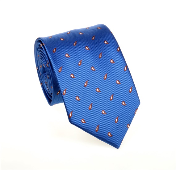 Cravate Bleue Cachemire Marron