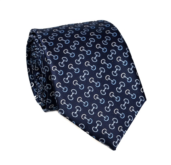 Cravate Bleu Marine avec Étriers