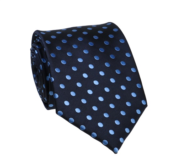 Cravate Bleu Marine à Pois Bleus