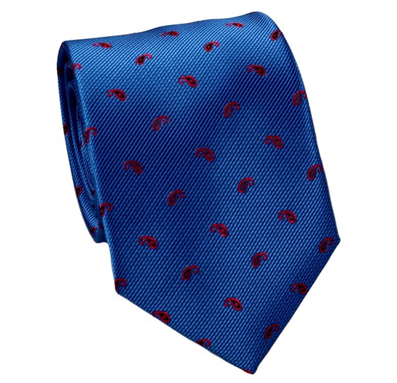 Cravate Bleue à Motif Paisley