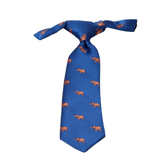 Cravate Bébé Bleu Canard Éléphants