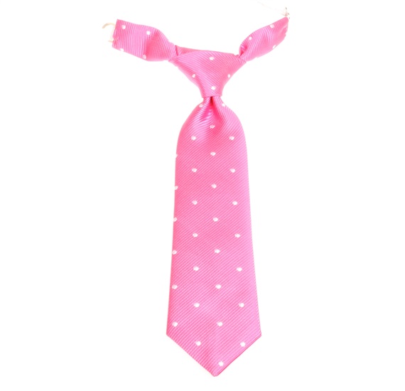 Cravate Bébé Rose à Pois Blancs