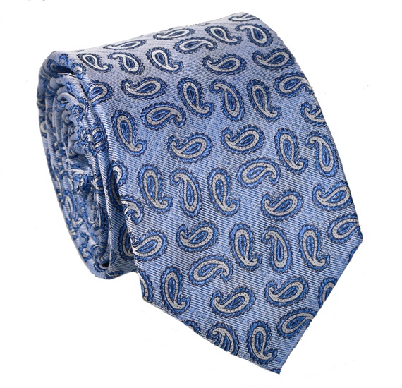 Cravate Cachemire Bleue en Soie Naturelle