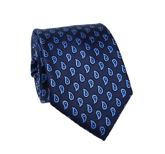 Cravate Cachemire Bleu Marine en Soie Naturelle