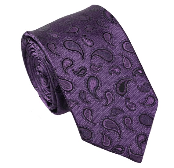 Cravate Cachemire Violet Soie Naturelle