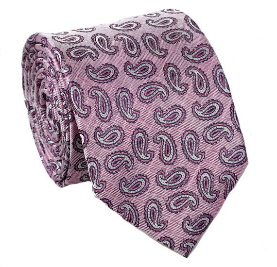 Cravate Cachemire Rose en Soie Naturelle