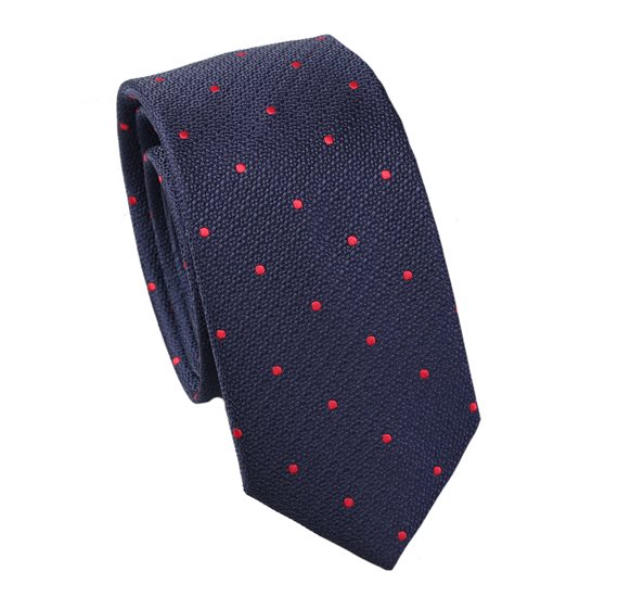 Cravate Marine à Pois Rouges style Cadet