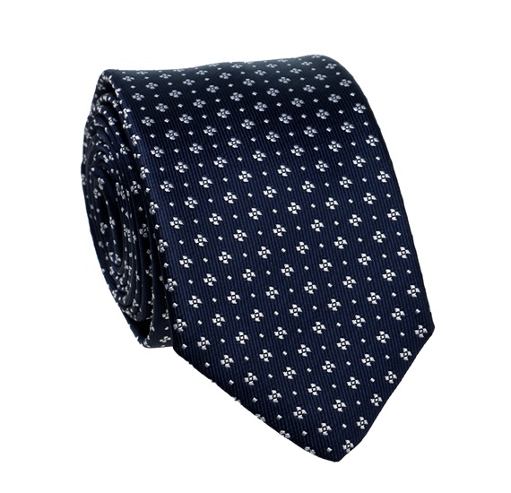 Cravate Bleu Marine Trèfle