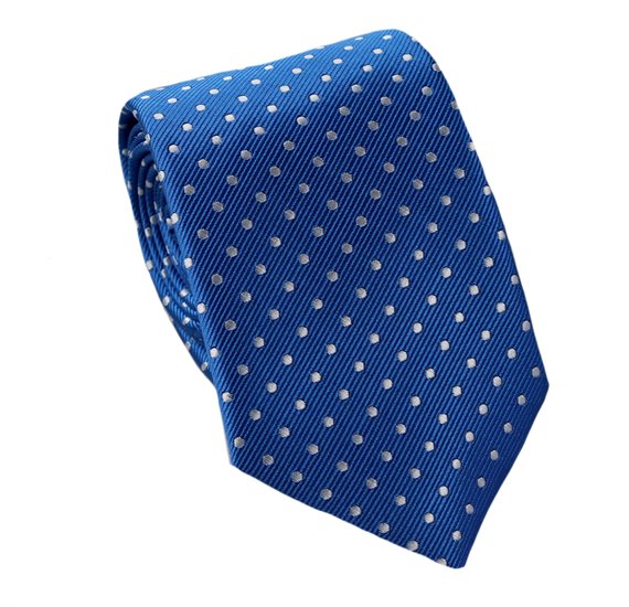 Cravate Cadet Bleu Royal à Pois