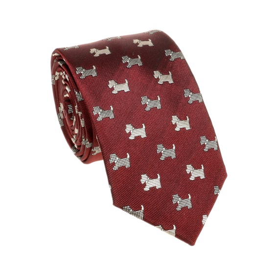 Cravate Cadet Bordeaux Schnauzer Beige