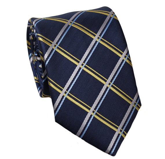 Cravate Cadet à Carreaux Bleu et Jaune