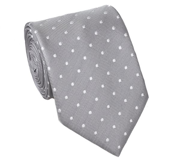 Cravate Grise à Pois Gris