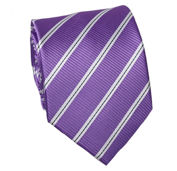 Cravate Cadet à Rayures Mauve