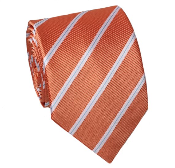 Cravate Cadet Rayée Orange