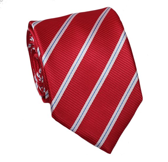 Cravate Rouge à Rayures Cadet