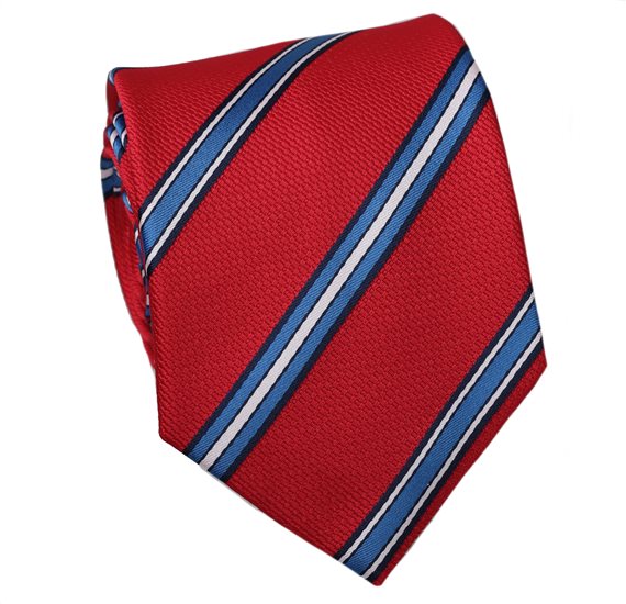 Cravate Cadet Rouge Rayures Bleu France