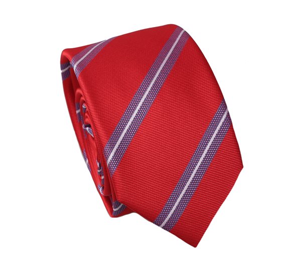 Cravate Rouge à Rayures Italiennes pour Homme