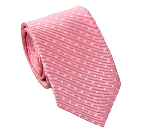 Cravate Rose à Pois Blancs pour Garçons