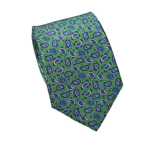 Cravate en Soie et Cachemire Vert Militaire