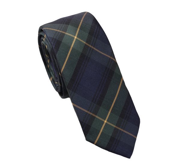 Corbata Cadete Seda Escocés Azul