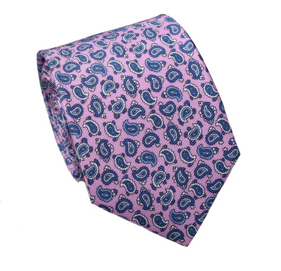 Cravate en Soie Rose Cachemire