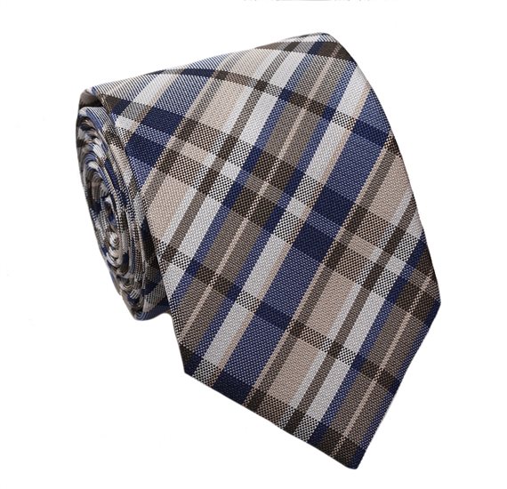 Cravate écossaise beige pour homme