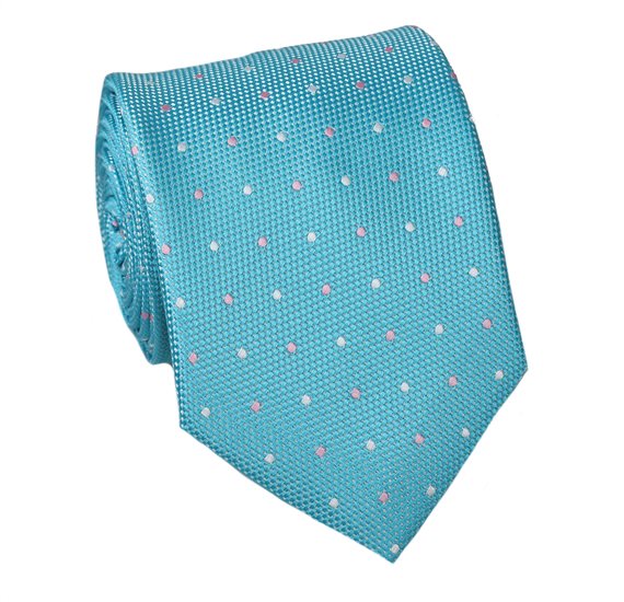 Cravate Cadet Turquoise à Pois