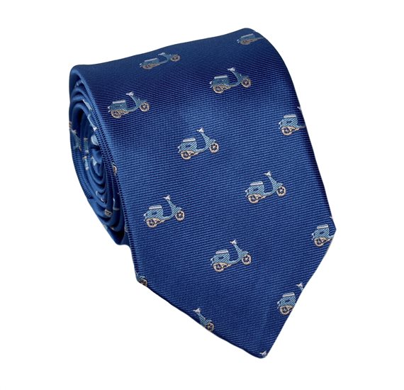 Cravate Cadet Vespas Bleu Royal