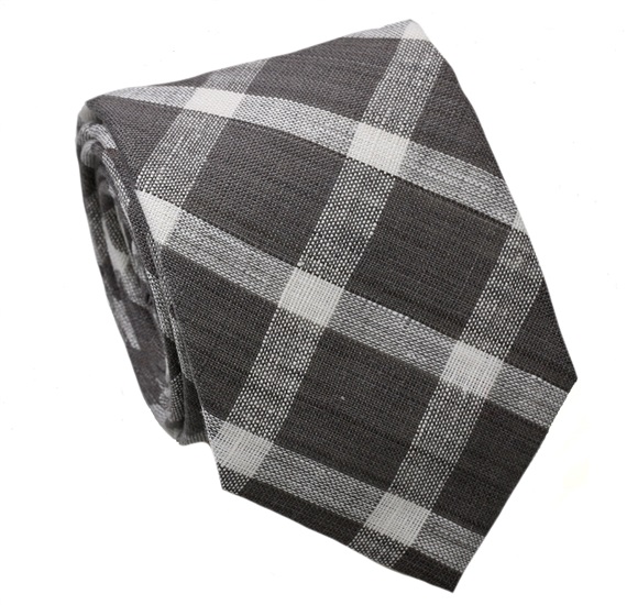 Cravate à Carreaux Gris