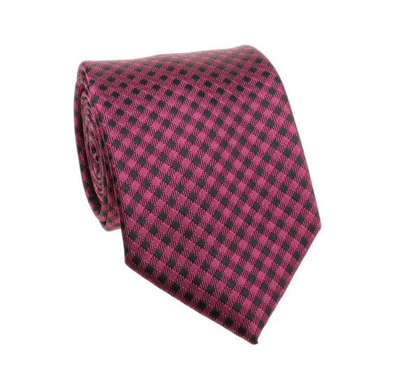 Cravate à Carreaux Magenta et Noir