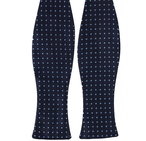 Cravate Noeud Papillon Bleu Marine à Pois Célestes