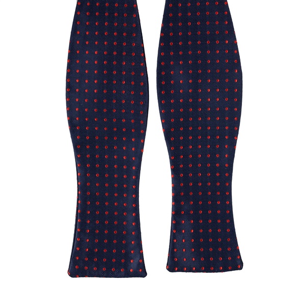 Cravate Noeud Papillon Bleu Marine à Pois Rouges