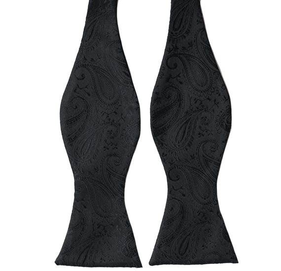 Cravate Noire à Motif Paisley