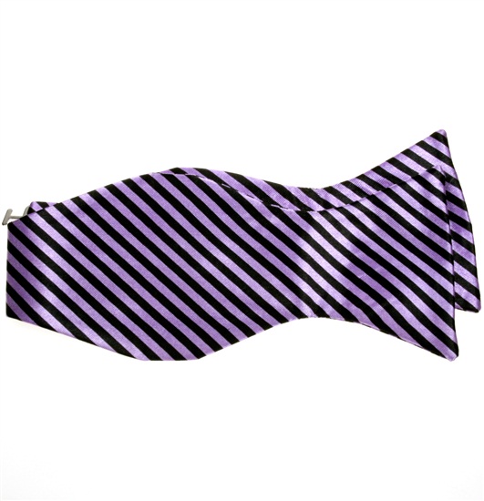 Cravate à Rayures Violettes et Noires