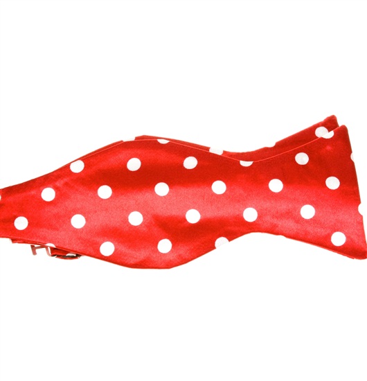 Cravate à Nœud Rouge à Pois Blancs