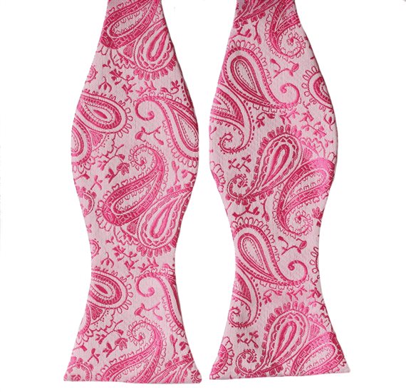 Cravate Noeud Papillon Rose Paisley