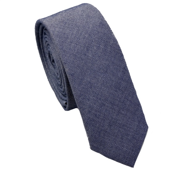 Cravate Étroite Bleu Denim