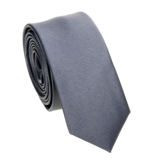 Cravate Étroite Gris Foncé